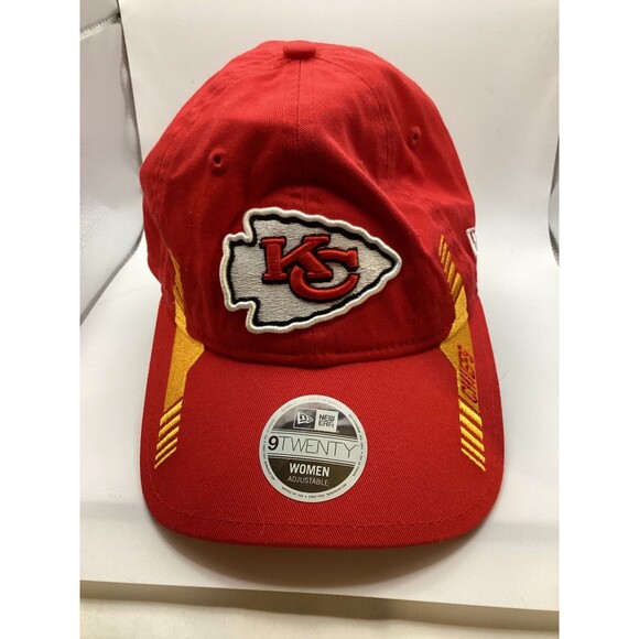KANSAS CITY CHIEFS HAT AUTHENTIC NFL FOOTBALL ADJUSTABLE RED CAP NEW Womens - Picture 1 of 4